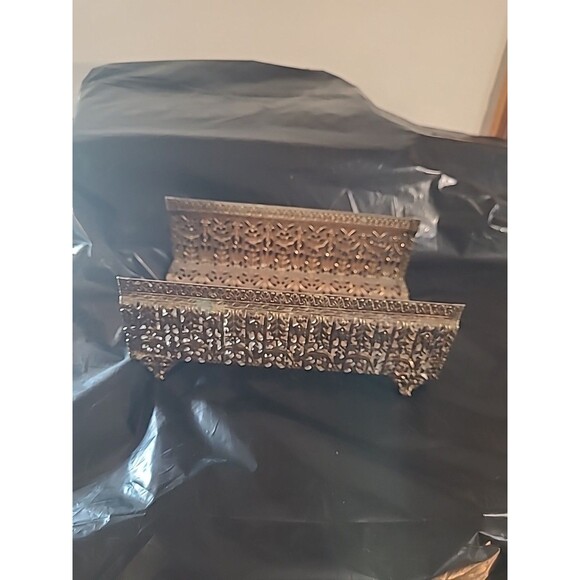 Brass Firigree Tissue/napkin Holder - Picture 1 of 6